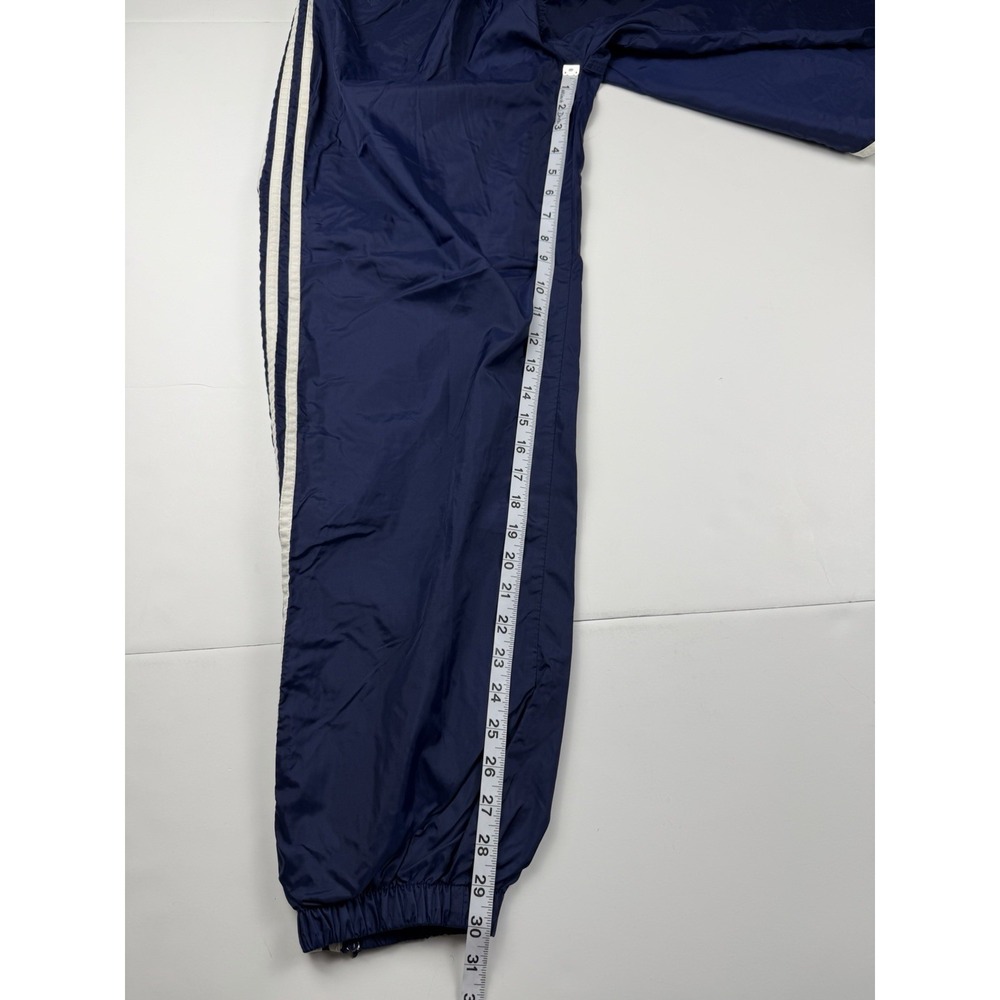 Vintage Y2K Adidas 3 Stripe Windbreaker Track Pants Blue Large with Zip Ankles - Picture 10 of 12